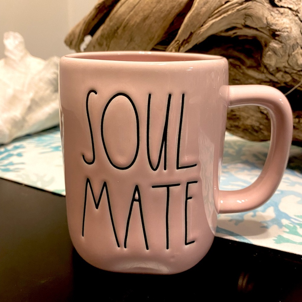 Rae Dunn pink soul mate mug